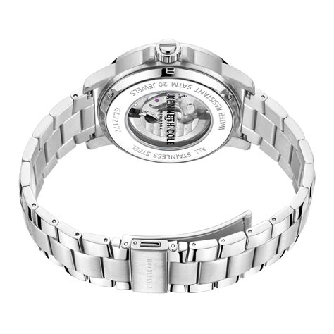 Kenneth Cole Automatic Skeleton Watch Silver 45mm Kcwge2122403