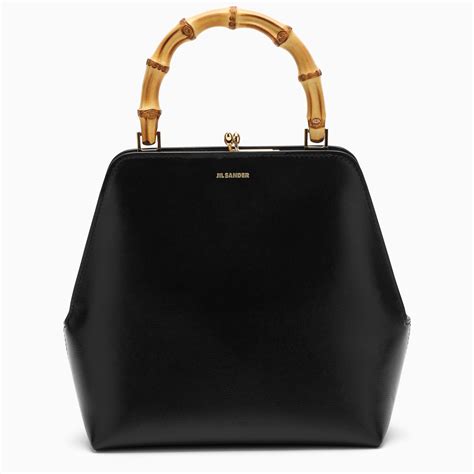 Jil Sander Goji Bamboo Black Leather Bag TheDoubleF