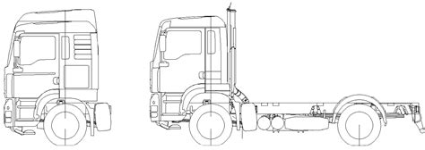 2001 Man Tga 4x4 Chassis Heavy Truck Blueprints Free Outlines