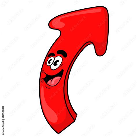 funny cartoon red arrow. the design of the character. vector ...