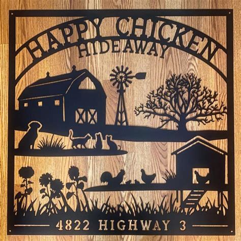 Farm / Ranch Sign Happy Chicken Hideaway