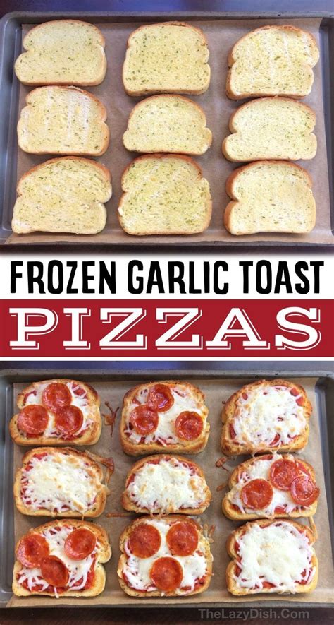 Quick Easy Mini Garlic Toast Pizzas The Lazy Dish Recipe