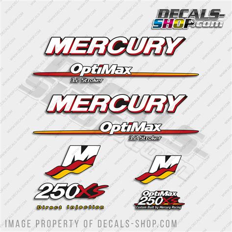 Mercury Racing 250xs Optimax 32 Stroker 2006 2012 Outboard Decal Kit