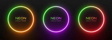 Neon Round Frame Gradient Light Circle Led Ring Glow Laser Spheres