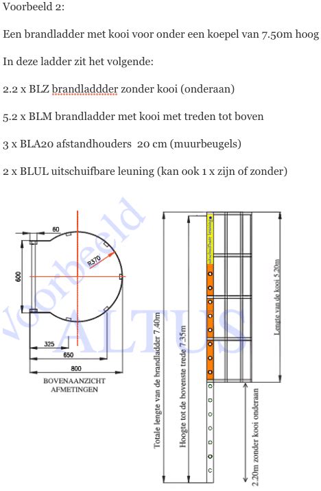 Brandladder Met Kooi Prijs Per Lopende Meter Altus