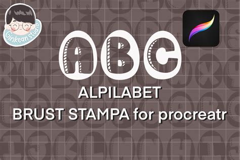 Alphabet Easter Brush Stamp Procreate Graphic By Ginkean Creative