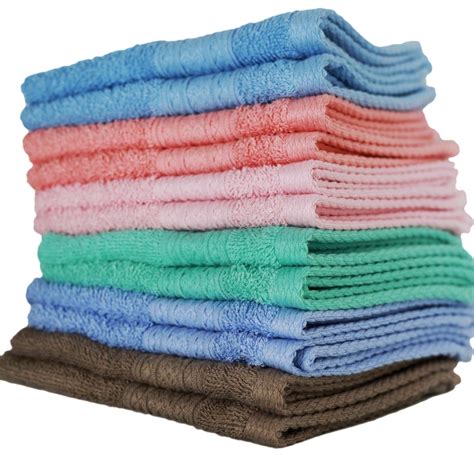 Luxurious Washcloths Set Of 12 Size 13 X 13 Thick Loop Pile