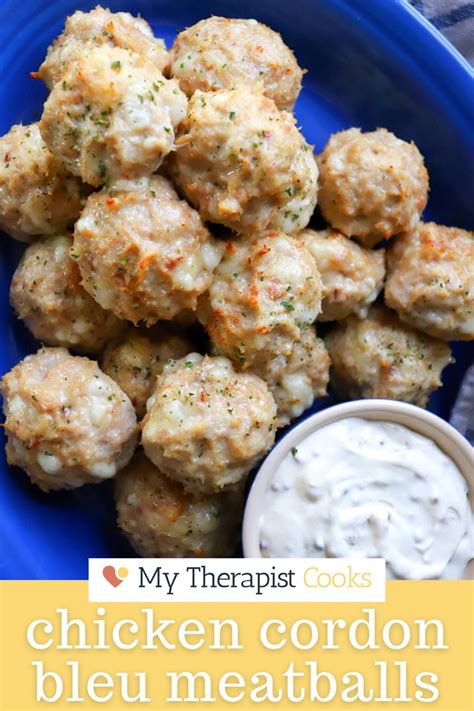 Chicken Cordon Bleu Meatballs Recipe My Therapist Cooks Chicken