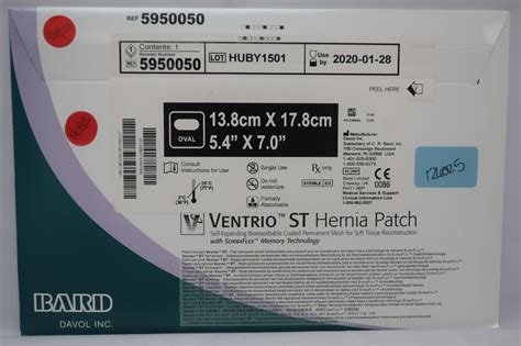 New Bard 5950050exp Ventrio St Hernia Patch Self Expanding