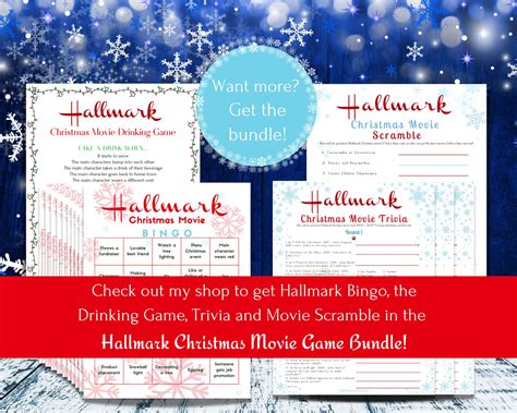 Hallmark Christmas Movie Trivia Game Hallmark Movie Watching Drinking