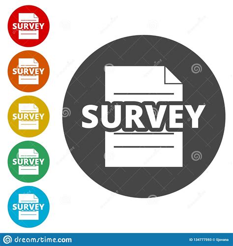 Survey Design Vector Illustration Icons Set Stock Vector