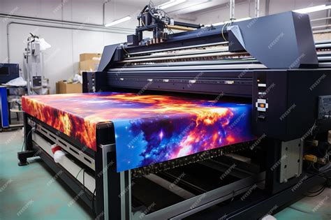 Premium Photo | Large Format Printing Machine in Operation