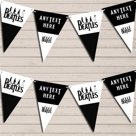 The Beatles Band Birthday Bunting Garland Party Banner Red Heart Print