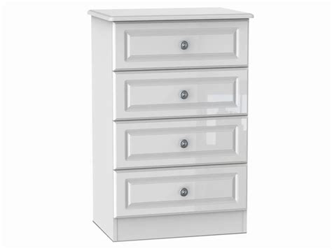 Welcome Pembroke White High Gloss 4 Drawer Midi Chest Of Drawers