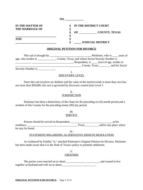 Texas Original Petition Divorce Complete With Ease AirSlate SignNow