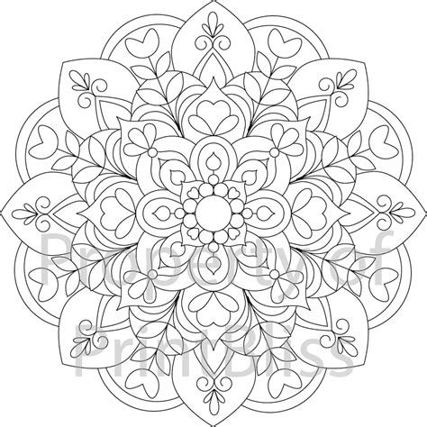 19. Flower Mandala Printable Coloring Page. - Etsy