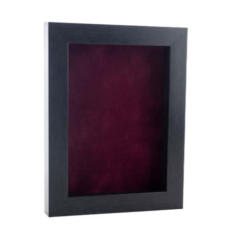 Charcoal Wood Shadow Box Frame Acrylic Front Dark Red Suede 30 Sizes Available 14x22 14x22 Kroger