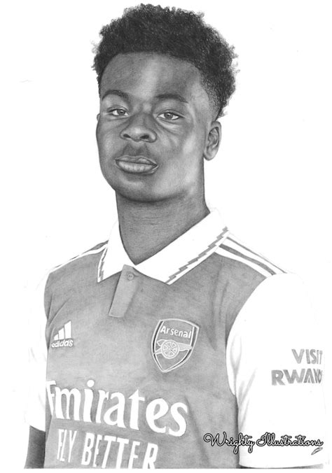 Bukayo Saka A Dibujo Print Etsy M Xico