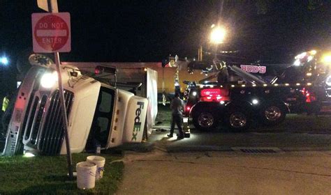 Fedex Truck Overturns After Post Road Crash With Suv