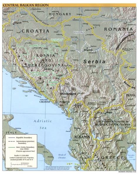 Western Balkans Physical Map 2000 | Gifex