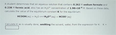 Solved A Student Determines That An Aqueous Solution That