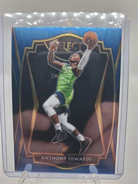 Panini Select Anthony Edwards Bleu Premi Re Niveau Recrue Rc