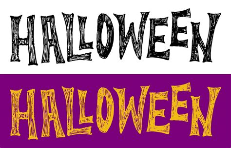 Halloween hand drawn lettering in two colors. Handwritten text for ...