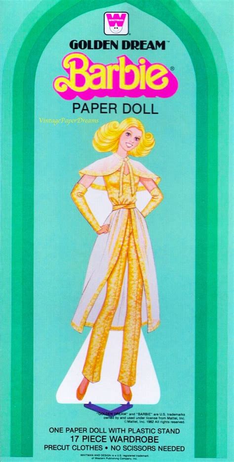 Vintage Paper Doll Printable Pdf Barbie Paper Doll 80s 1980s Paper Doll