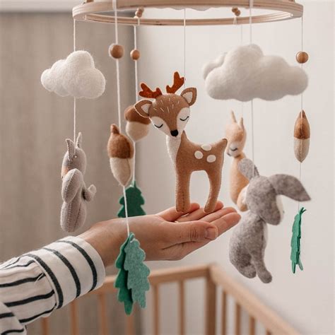 Baby Mobile Woodland Forest Mobile Crib Mobile Bebe Nature Etsy