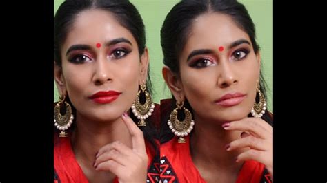 Navratri Makeup Look 2018 Indian Festive Makeup Tutorial With Two Lip