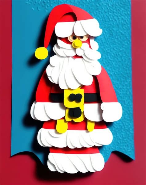 Papá noel de papel y cartónquilling Foto Premium