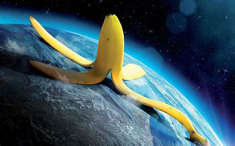 Hd Wallpaper Banana Peel On Earth Illustration Digital Art Bananas