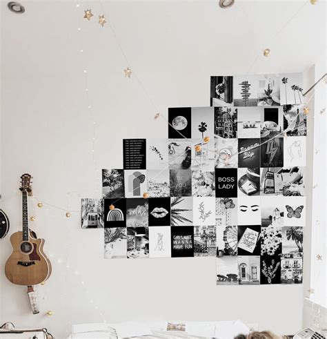 50 Printed 4in X 6in Black And White Wall Collage Kit Collage Etsy Uk