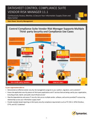 Fillable Online DATASHEET CONTROL COMPLIANCE SUITE Fax Email Print