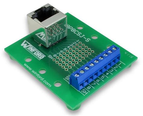 RJ45 Shielded Jack Breakout Board With Screw Terminals Winford