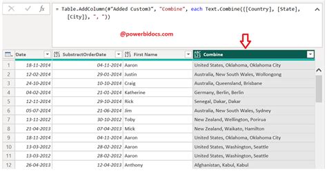 Text Combine Power Query M Function Power BI Docs