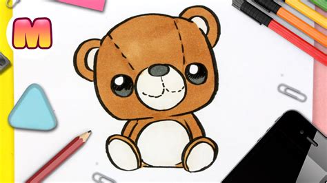 COMO DIBUJAR UN OSO DE PELUCHE KAWAII Dibujos Faciles Kawaii