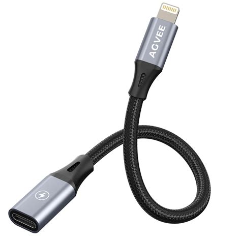 AGVEE 4 inch 30W USB-C Female to Lightning Cable Adapter, Type-C to 8