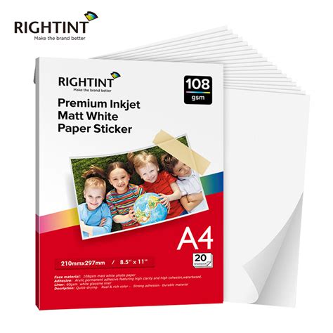 A4 OEM Sticker Rightint Carton Shanghai Label Adhesive Photo Paper