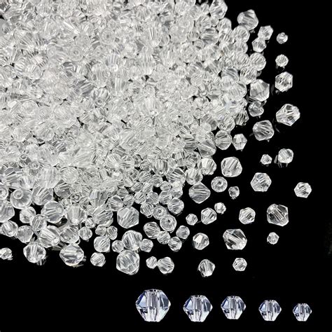 Amazon Xinhongo Pcs Clear Bicone Crystal Beads Mm Mm Mm Mm