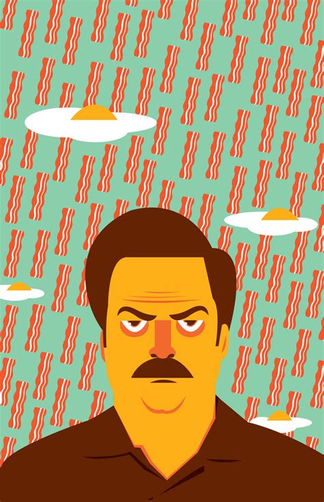 Raining Breakfast - Ron Swanson Poster by FantasySystem on DeviantArt