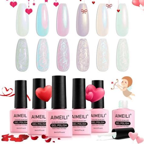 Aimeili Couleurs Vernis Semi Permanent Brillant Perle Gel Nacr Avec