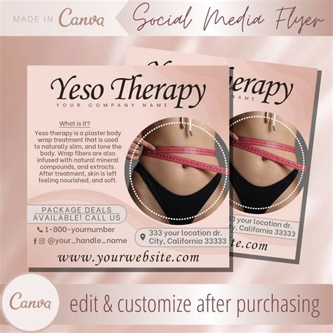 Yeso Therapy Flyer Template Body Wrap Contouring Flyers Templates