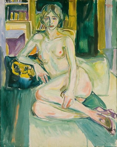 Nude Sitting On The Couch Painting By Edvard Munch Pixels
