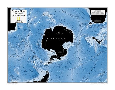 Ocean Floor around Antarctica - Map from National Geographic Atlas of the World 10th Edition by ...