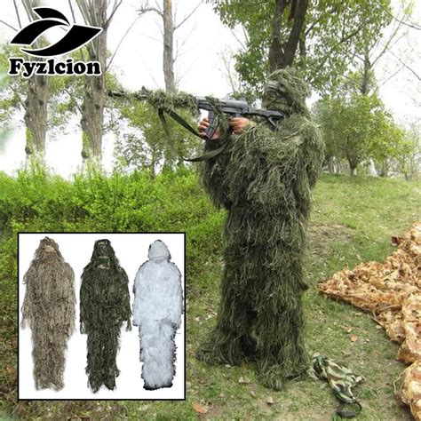 Traje De Francotirador De Camuflaje En El Bosque Traje Ghillie De