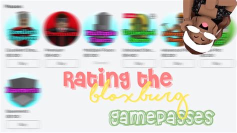 Rating The Bloxburg Gamepasses - YouTube