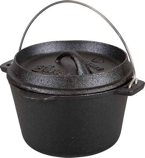 Stansport 1 Qt Pre Seasoned Cast Iron Dutch Oven Flat Bottom 16016