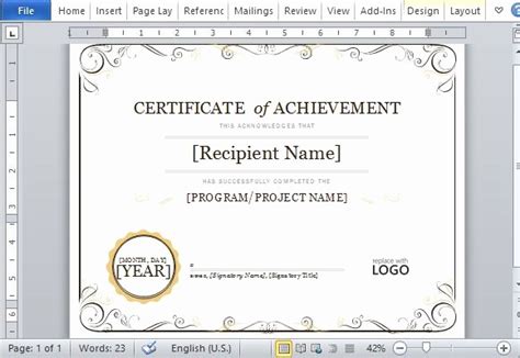 50 Microsoft Publisher Award Certificate Templates Ufreeonline Template