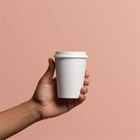 Premium AI Image A Person Holding A Paper Coffee Cup In His Hand